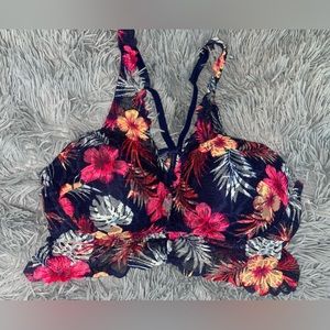 Pink Victoria’s Secret Floral Lace Push Up Bra Size Small